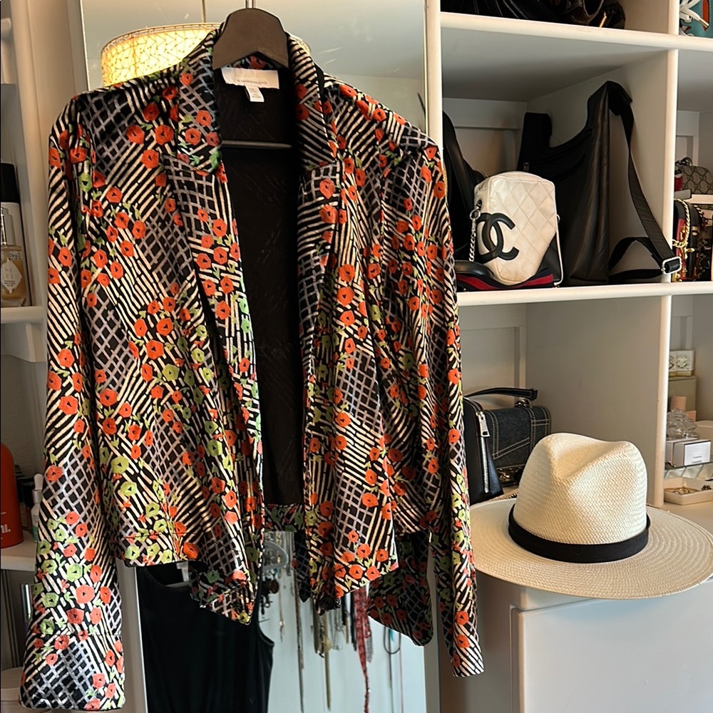 Anthropologie Floral Velvet Women's Jacket